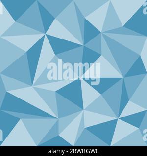 Abstraktes blaues geometrisches nahtloses Muster mit Dreiecken, Vektorillustration Stock Vektor