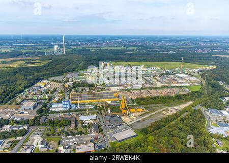 Luftaufnahme, Chemiefabrik Bayer AG, Bergkamen, Ruhrgebiet, Nordrhein-Westfalen, Deutschland, DE, Europa, Handelsunternehmen, Gewerbeflächen, Ind Stockfoto