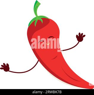 Isolierte süße Paprika-Zeichentrickfigur Vektor Stock Vektor