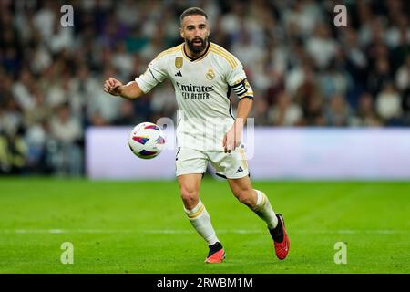 Madrid, Spanien. September 2023. Dani Carvajal von Real Madrid CF spielte während des La-Liga-Spiels zwischen Real Madrid und Real Sociedad am 17. September 2023 im Santiago Bernabeu Stadion in Madrid, Spanien. (Foto: Cesar Cebolla/PRESSINPHOTO) Credit: PRESSINPHOTO SPORTS AGENCY/Alamy Live News Stockfoto