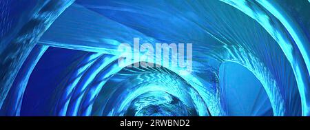 Elegantes und modernes 3D-Rendering-Bild Hintergrund in Tunnelblau mit kristallklarem Texturehigh Resolution 3D-Rendering-Bild Stockfoto