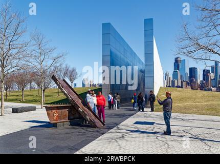 Der leere Himmel ist die offizielle Gedenkstätte für die 749 New Jerseyaner, die bei den Angriffen vom 11. September und dem Bombenanschlag auf das World Trade Center 1993 getötet wurden. Stockfoto