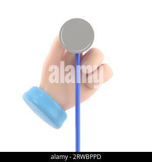 Medizinische Diagnostik Konzeptanalyse, Forschung. Webbanner. Doktor halten medizinisches Stethoskop, isoliert auf Hintergrund. Abbildung flach. Healthcar Stockfoto