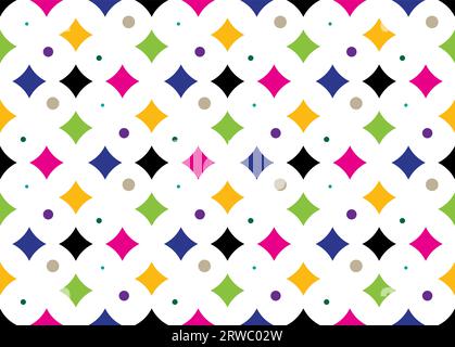 Buntes Muster aus Sternen und Kreisen. Vektorillustration Stock Vektor