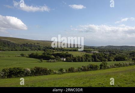 Great Hill und die West Pennine Moors aus der Nähe von Wheelton Lancashire England Stockfoto