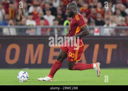 Rom, Latium. September 2023. Romelu Lukaku von Roma während des Spiels der Serie A zwischen Roma und Empoli im Olympiastadion, Italien, 17. September 2023. AllShotLive/SIPA USA Credit: SIPA USA/Alamy Live News Stockfoto