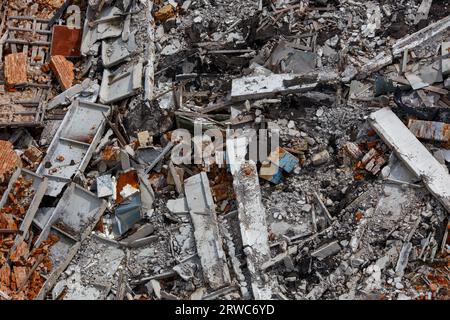 Bauschutt, Vollbild-Hochwinkelansicht Stockfoto