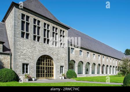 Abtei von Scourmont / Abbaye Notre-Dame de Scourmont, Trappistenkloster in Forges, berühmt für seine Chimay-Brauerei, Provinz Hennegau, Belgien Stockfoto