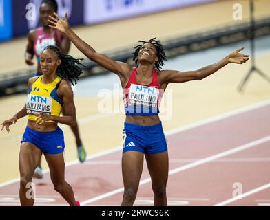 Marileidy Paulino aus der Dominikanischen Republik nahm am fünften Tag im 400-Meter-Frauenfinale an den Leichtathletik-Weltmeisterschaften der National Athleti Teil Stockfoto