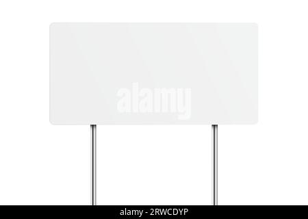 Weißes Schild mit leerer Straße. Vektorillustration isoliert auf weißem Hintergrund. Stock Vektor