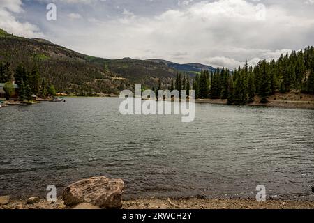 Einfallender Sturm über Lake San Cristobal in der Nähe von Lake City Colorado Stockfoto