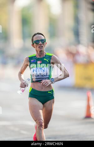 Lisa Jane Weightman nahm am Marathon der Leichtathletik-Weltmeisterschaften in Budapest 2023 Teil. Stockfoto