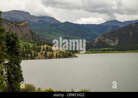 Einfallender Sturm über Lake San Cristobal in der Nähe von Lake City Colorado Stockfoto