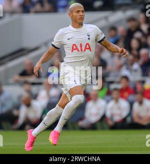 London, Großbritannien. August 2023: Tottenham Hotspur gegen Manchester United - Premier League. Tottenham's Richarlison während des Spiels in der Premier League gegen Manchester United. Bildnachweis: Mark Pain / Alamy Live News Stockfoto