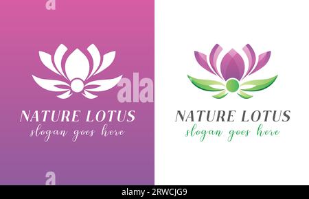 Nature Lotus Logo Design Lotus Spa Logotype Beauty Spa Massage Center Stock Vektor