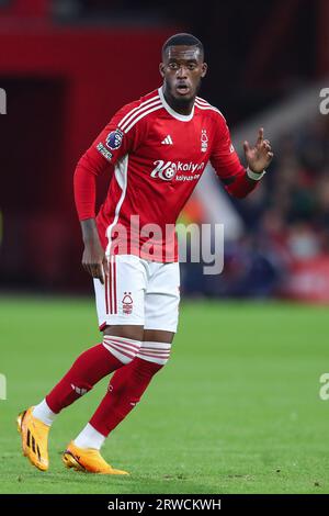 Callum Hudson-Odoi #14 von Nottingham Forest während des Premier-League-Spiels Nottingham Forest gegen Burnley im City Ground, Nottingham, Großbritannien, 18. September 2023 (Foto: Gareth Evans/News Images) in, am 18. September 2023. (Foto: Gareth Evans/News Images/SIPA USA) Credit: SIPA USA/Alamy Live News Stockfoto