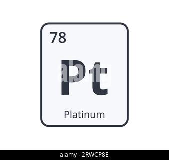 Platin-Chemisches Symbol. Stock Vektor
