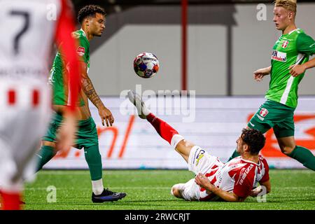 Oss, Niederlande. September 2023. OSS, NIEDERLANDE - 18. SEPTEMBER: Konstantinos Doumtsios von TOP Oss während des niederländischen Keuken Kampioen Divisie-Spiels zwischen TOP Oss und FC Dordrecht im Frans Heesen Stadion am 18. September 2023 in Oss, Niederlande. (Foto: Broer van den Boom/Orange Pictures) Credit: Orange Pics BV/Alamy Live News Stockfoto