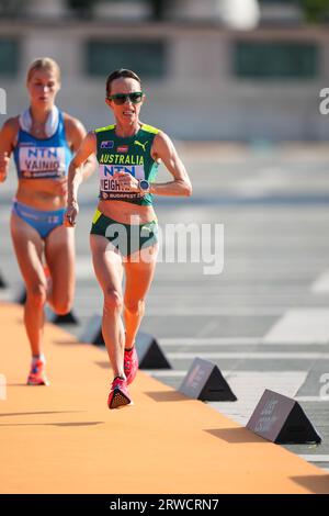 Lisa Jane Weightman nahm am Marathon der Leichtathletik-Weltmeisterschaften in Budapest 2023 Teil. Stockfoto