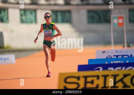 Lisa Jane Weightman nahm am Marathon der Leichtathletik-Weltmeisterschaften in Budapest 2023 Teil. Stockfoto