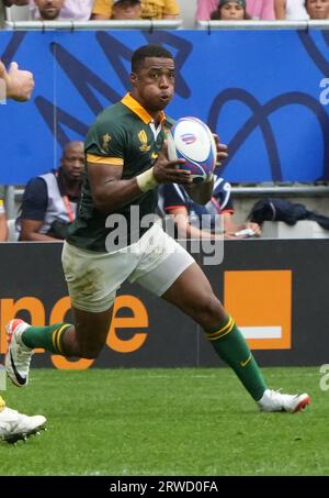 Grant WILLIAMS aus Südafrika während der Weltmeisterschaft 2023, Pool B Rugby union Spiel zwischen SÜDAFRIKA und ROUMANIA am 17. September 2023 in Matmut in Bordeaux, Frankreich - Foto Laurent Lairys / DPPI Stockfoto