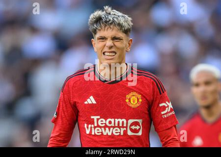 London, Großbritannien. August 2023: Tottenham Hotspur gegen Manchester United - Premier League. Alejandro Garnacho von Manchester United im Spiel der Premier League gegen Spurs. Bildnachweis: Mark Pain / Alamy Live News Stockfoto