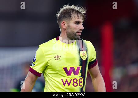 Das Stadtgebiet, Nottingham, Großbritannien. September 2023. Premier League Football, Nottingham Forest versus Burnley; Charlie Taylor von Burnley Credit: Action Plus Sports/Alamy Live News Stockfoto