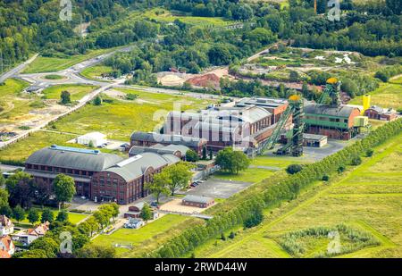 Luftbild, Luftbild, Industriegebiet Zeche Westfalen, gewundener Turm, Ahlen, Ruhrgebiet, Nordrhein-Westfalen, Deutschland, DE, Europa, kommerzielle hno Stockfoto