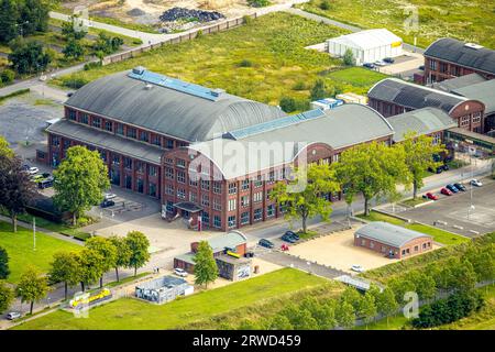 Luftbild, Luftbild, Industriegebiet Westfalen Zeche, Ahlen, Ruhrgebiet, Nordrhein-Westfalen, Deutschland, DE, Europa, Handelsunternehmen, Comme Stockfoto