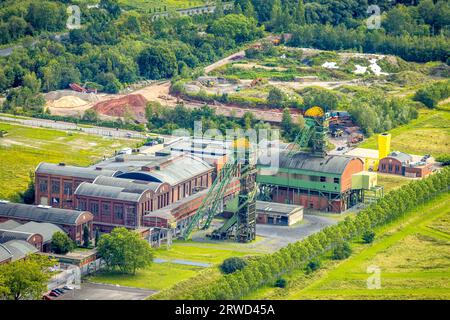 Luftbild, Luftbild, Industriegebiet Zeche Westfalen, gewundener Turm, Ahlen, Ruhrgebiet, Nordrhein-Westfalen, Deutschland, DE, Europa, kommerzielle hno Stockfoto