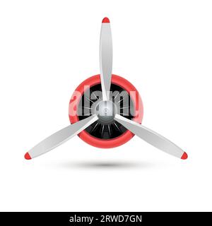 Flugzeug Blatt Propeller, Vektor Flugzeug Holz Motor Logo Symbol. Propellerlüfter für Flugzeuge Stock Vektor