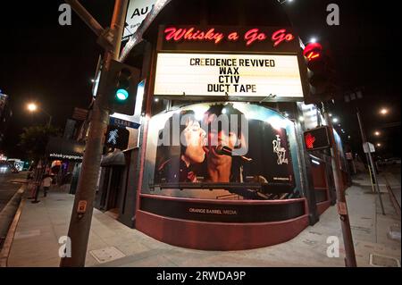 Rolling Stones Werbetafeln aus dem Angry Video auf dem Whisky A Go Go, auf dem Sunset Strip, West Hollywood, Los Angeles, Kalifornien, USA Stockfoto