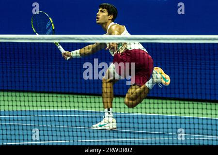 Carlos Alcaraz (ESP) nahm an den Halbfinalen der Männer beim US Open Tennis 2023 Teil Stockfoto