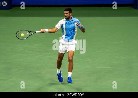 Novak Djokovic (SBR) nahm an den Halbfinalen der Männer beim US Open Tennis 2023 Teil Stockfoto