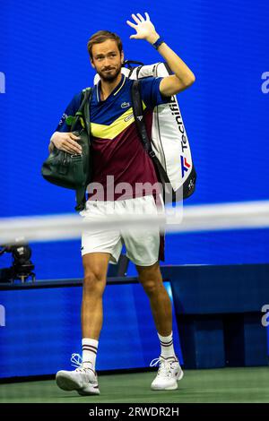 Daniil Medvedev (RUS, der 2023 im Halbfinale der Männer bei den US Open Tennis teilnahm) Stockfoto