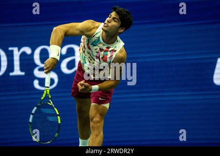 Carlos Alcaraz (ESP) nahm an den Halbfinalen der Männer beim US Open Tennis 2023 Teil Stockfoto