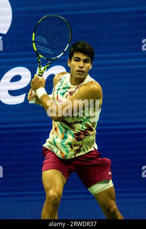 Carlos Alcaraz (ESP) nahm an den Halbfinalen der Männer beim US Open Tennis 2023 Teil Stockfoto