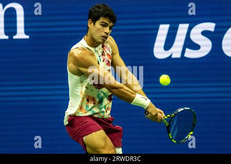 Carlos Alcaraz (ESP) nahm an den Halbfinalen der Männer beim US Open Tennis 2023 Teil Stockfoto