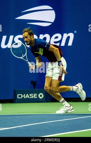 Daniil Medvedev (RUS, der 2023 im Halbfinale der Männer bei den US Open Tennis teilnahm) Stockfoto