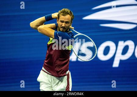 Daniil Medvedev (RUS, der 2023 im Halbfinale der Männer bei den US Open Tennis teilnahm) Stockfoto