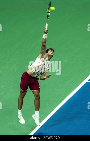 Carlos Alcaraz (ESP) nahm an den Halbfinalen der Männer beim US Open Tennis 2023 Teil Stockfoto