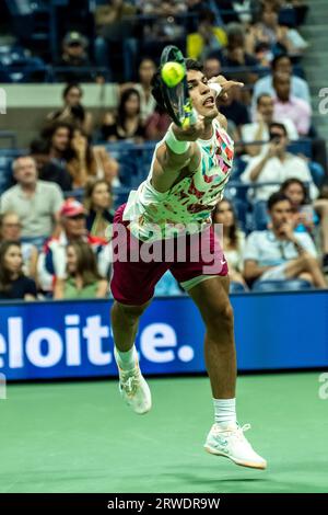 Carlos Alcaraz (ESP) nahm an den Halbfinalen der Männer beim US Open Tennis 2023 Teil Stockfoto