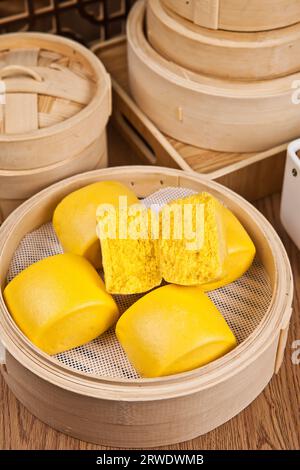 Dim Sum - Chinesische gedämpfte Brötchen, Baozi, man tou, chinesisches Brötchen, bao zi Stockfoto