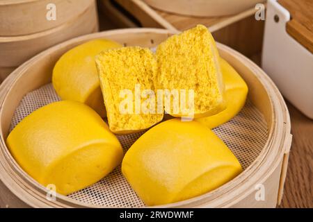 Dim Sum - Chinesische gedämpfte Brötchen, Baozi, man tou, chinesisches Brötchen, bao zi Stockfoto