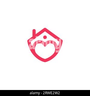 Love Home Logo Vektor. Heart Real Estate-Logo Stock Vektor