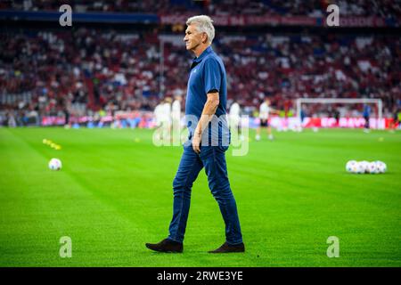 München, Deutschland. September 2023. Fußball: Bundesliga, Bayern München - Bayer Leverkusen, Spieltag 4, Allianz Arena. Quelle: Tom Weller/dpa/Alamy Live News Stockfoto