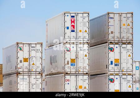 Container im Hafen von Kapstadt Stockfoto