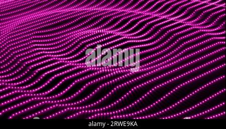 Abstrakte violette Wellen Streifen Kreise aus Partikeln und Punkten futuristische rhythmische leuchtende magische Energie. Abstrakter Hintergrund. Stockfoto