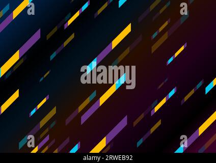 Abstrakter, farbenfroher, geometrischer, minimalistischer technischer Hintergrund. Retro futuristisches Vektordesign Stock Vektor