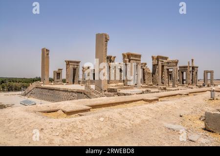 Ruinen des Palastes in der persischen Hauptstadt Persepolis im aktuellen Iran Stockfoto